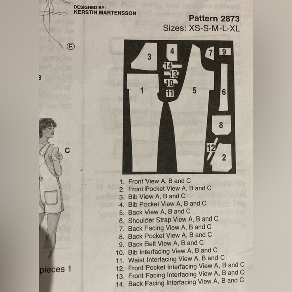 Kwik Sew 2873 Misses Overalls - Picture 2 of 4
